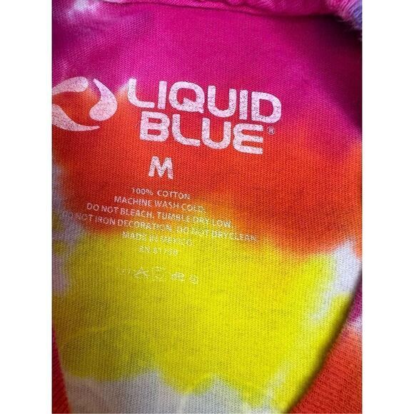 Vintage Liquid Blue Men’s Medium Smoking Elf Mushroom Tie Dye T-Shirt 90s Retro - Picture 5 of 5